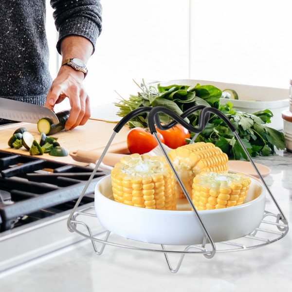 Kalevel Pressure Cooker Rack Trivet Stainless Steel Egg Steamer Rack Stand 6 8 Quart Versatile with Heat Resistant Handles