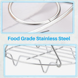 Kalevel Pressure Cooker Rack Trivet Stainless Steel Egg Steamer Rack Stand 6 8 Quart Versatile with Heat Resistant Handles