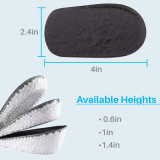 Kalevel Heel Cup Lift Inserts Height Increase Insole Elevator Shock Absorption Shoe Inserts for Men Women TPU Foam 1.4in
