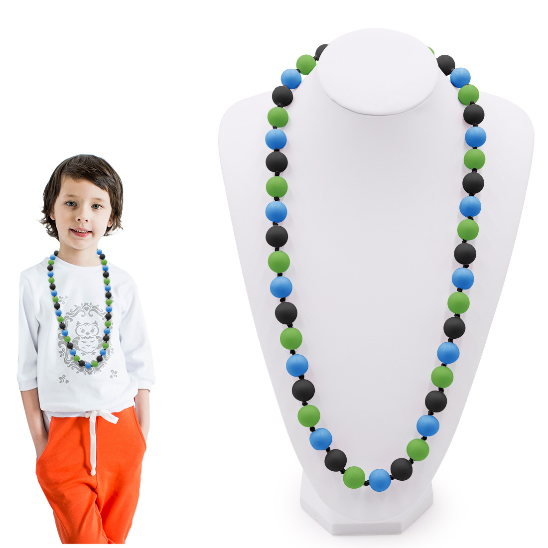 Kalevel Silicone Teething Necklace for Mom Baby Girl Boys Chew Necklace