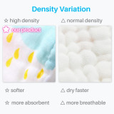 Kalevel Muslin Baby Washcloths 6 Layers Natural Cotton Baby Wipes Burp Cloths Soft Newborn Face Bath Towels Set of 6 (B Set)