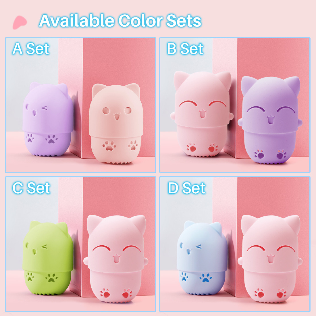 Kalevel 2 Pack Makeup Sponge Travel Case Silicone Beauty Sponge Holder