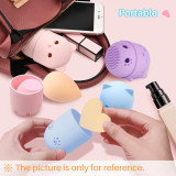 Kalevel 2 Pack Makeup Sponge Travel Case Silicone Beauty Sponge Holder Container Washable and Reusable (A Set)