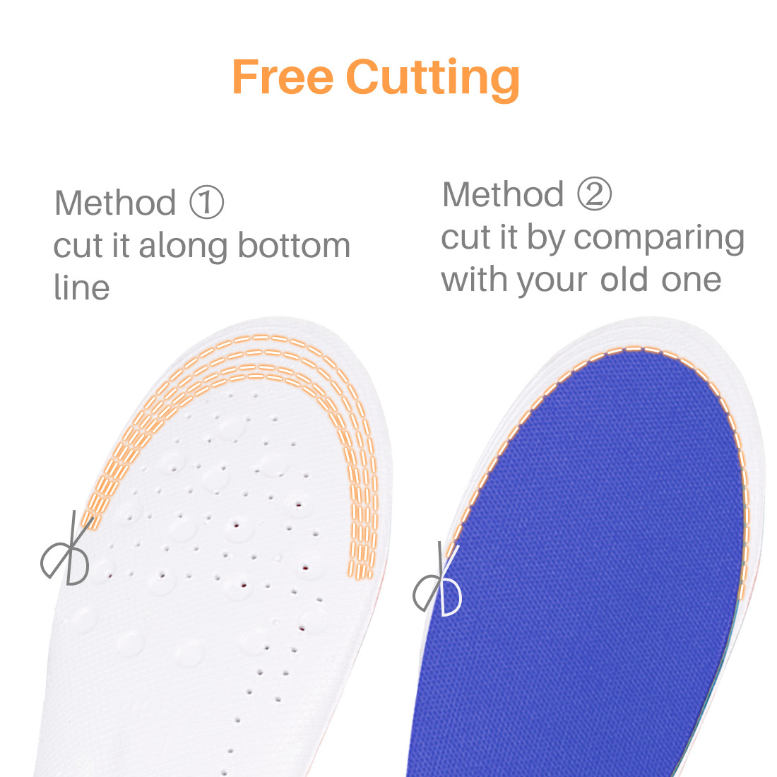 Kalevel Height Increased Insoles Elevator Taller Shoe Inserts for Men Work Boots 1.5cm (US Size