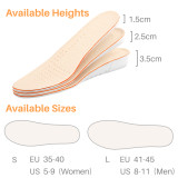 Kalevel Elevator Taller Insoles Height Increase Insert Breathable Insoles for Women 2.5cm (US Size 5-10)