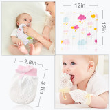 Kalevel 5pcs Baby Muslin Washcloths with 2 Pairs Newborn Mittens Set Cotton Burp Cloths Face Wipes Bath Towel and No Scratch Gloves