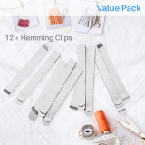 Kalevel Hemming Clips Set of 12 Stainless Steel Sewing Clips Quilting Supplies Clips Hemming Marker 3 Inches Measurement Ruler