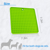 Kalevel Dog Licking Pad Slow Feeding Pet Bath Lick Mat 2 Pack Peanut Butter Pad for Shower Grooming Boredom Anxiety (Green + Orange)