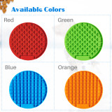 Kalevel Dog Licking Pad Pet Distraction Lick Mat Peanut Butter Pad Slow Treat Dispensing Mat for Dog Washing Grooming Training (Red)