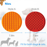 Kalevel Dog Licking Pad Pet Distraction Lick Mat Peanut Butter Pad Slow Treat Dispensing Mat for Dog Washing Grooming Training (Red)
