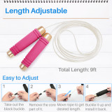 Kalevel Jump Rope Workout Tangle Free Adjustable Jump Rope with Carrying Pouch and Soft Foam Handle 9ft for Men And Women Kids