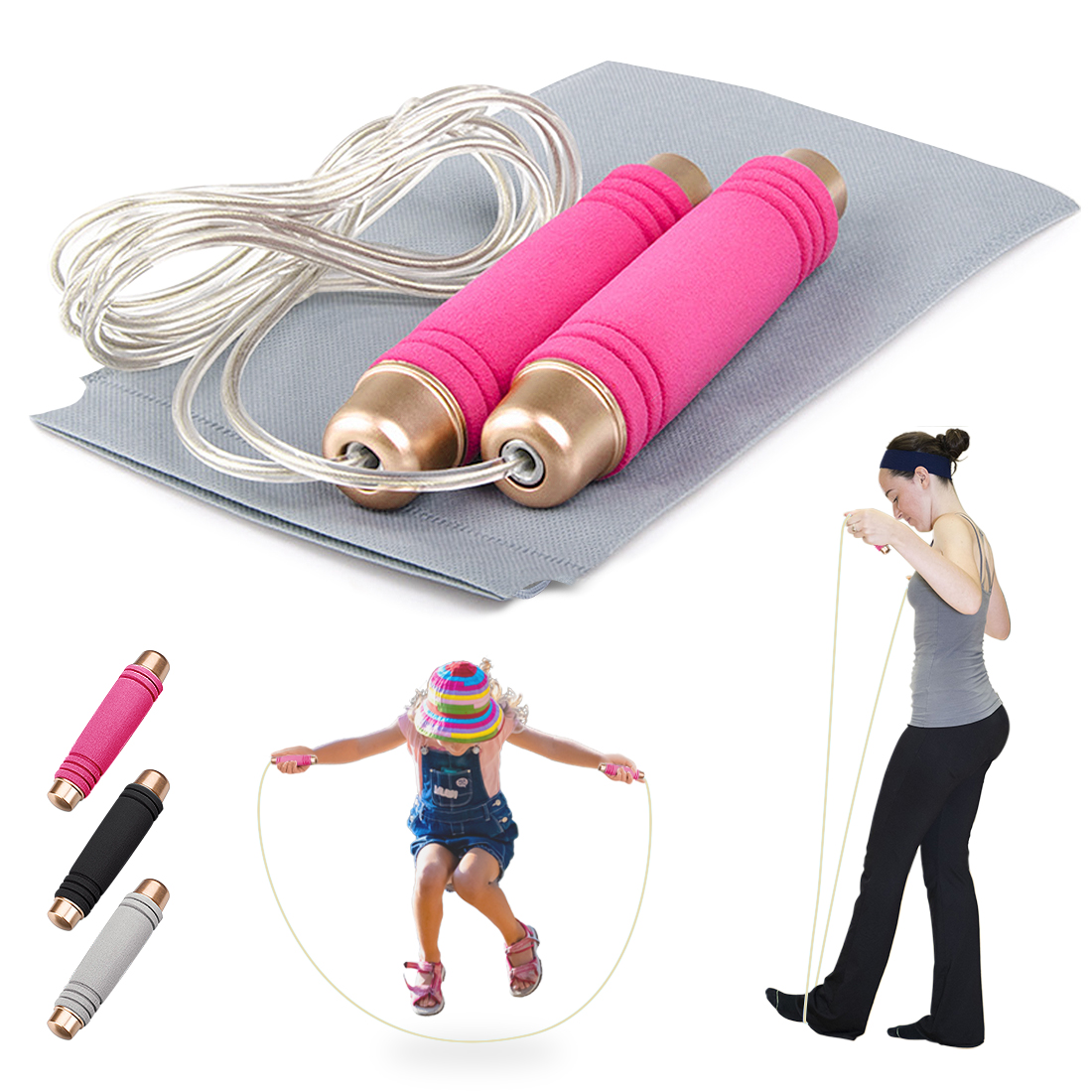 Kalevel Weighted Jump Rope Adjustable TangleFree Skipping Rope with