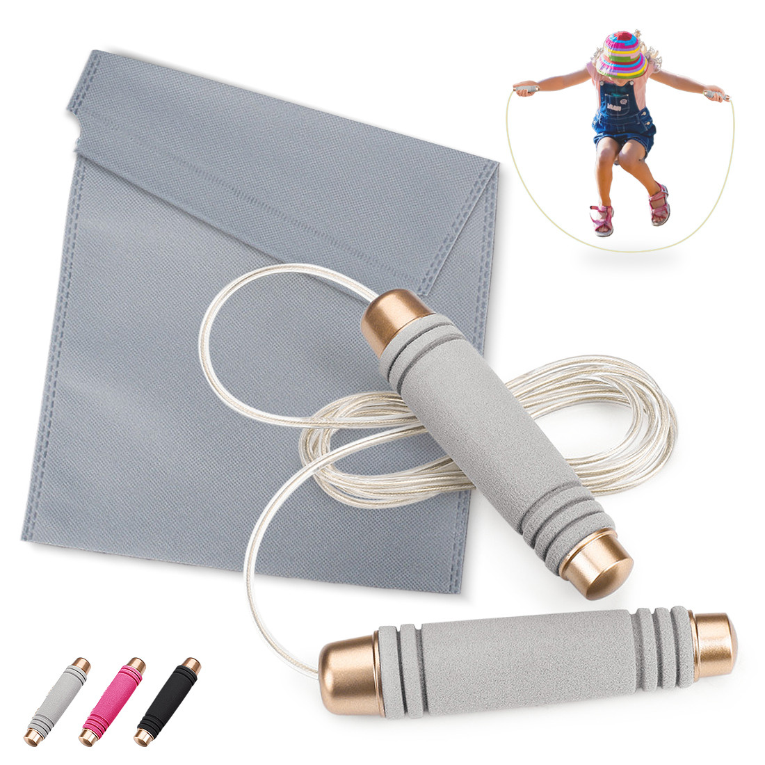 Kalevel Weighted Jump Rope Workout Adjustable Jumping Rope with Foam
