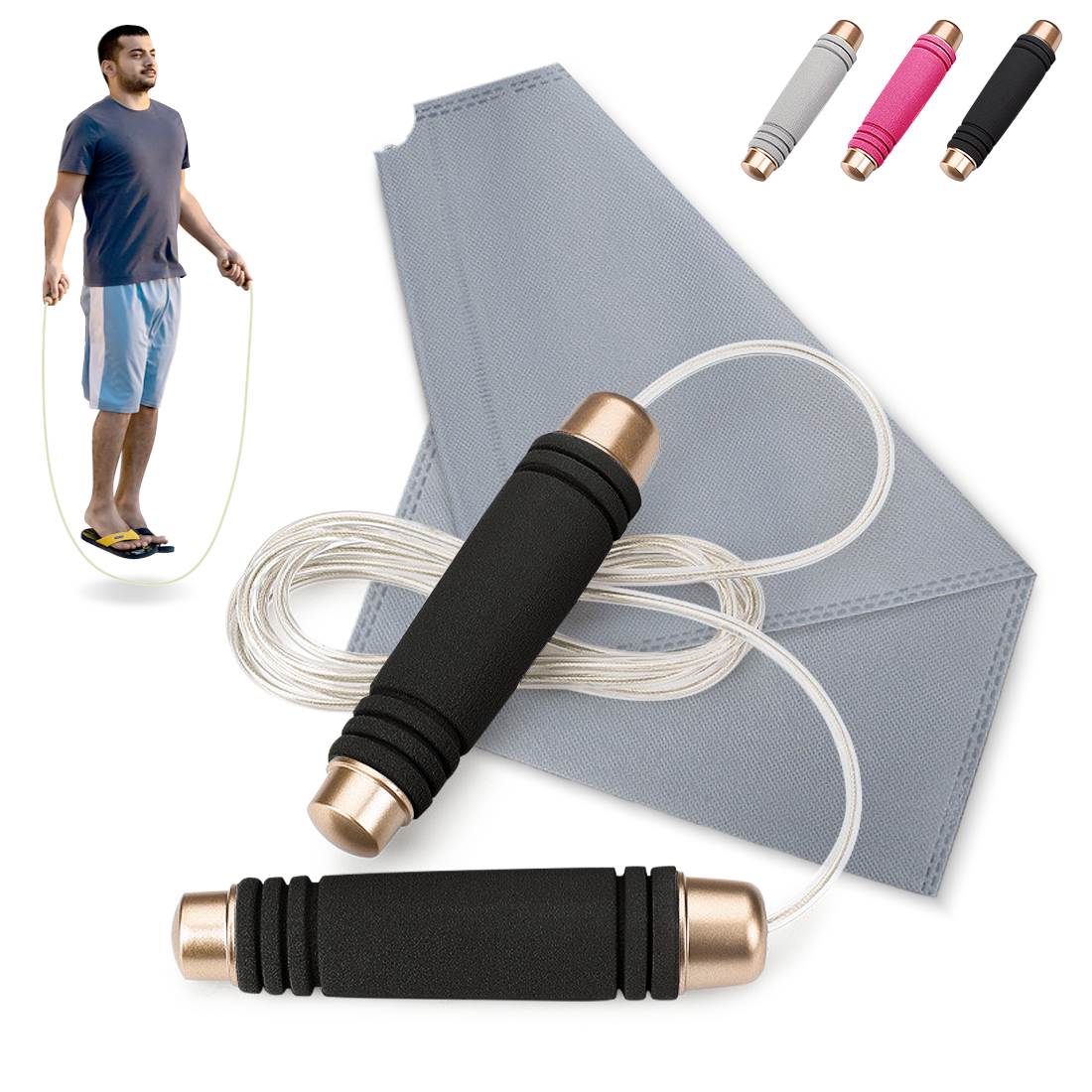 Kalevel Jump Rope TangleFree Adjustable Skipping Rope with Bearings