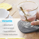 Kalevel 6pcs Absorbent Drink Coasters Braided Cotton Table Coaster Set Cup Mat Woven Heat Resistant Coaster for Home Office Bar (C Set)