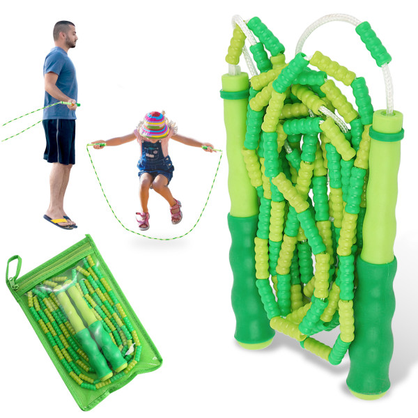 Kalevel Jump Rope Kids Beaded Segmented Jump Rope Tangle-Free Fitness Skipping Rope for Kids Men Women Keeping Fit Workout Green