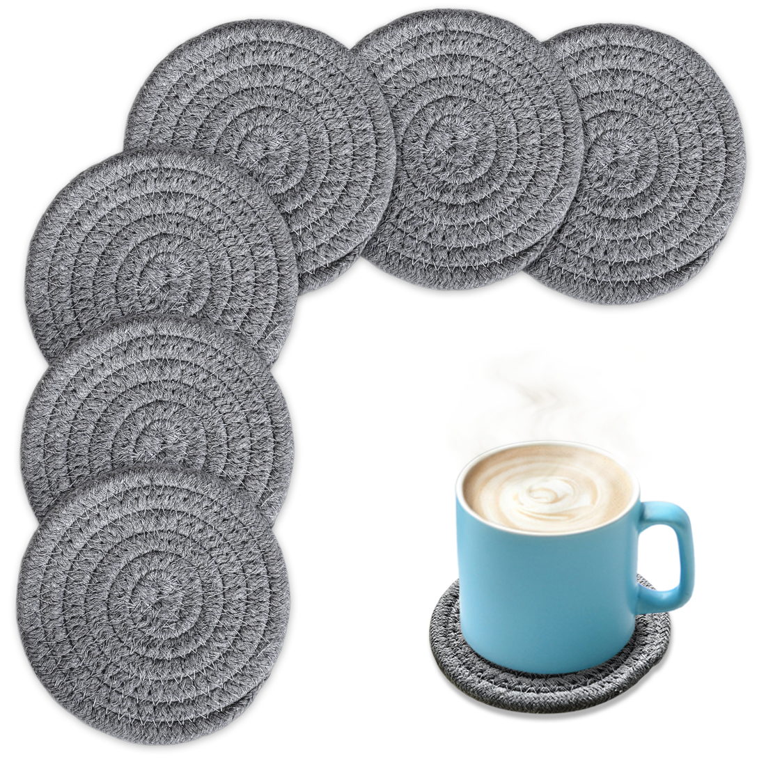 Wood Coasters Set Of 4 With Holder, Cewiru Cup Mat For Drinks, Absorbent Coasters With Felt Insert For Coffee Table Protection, Modern Style Home