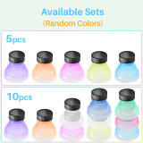 Kalevel 10pcs Soda Can Lids Plastic Can Cover Toppers Caps Clear with Spout for Beer Random Colors Easy to Clean