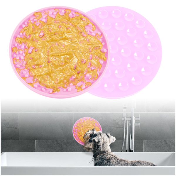 Kalevel Dog Lick Mat Peanut Butter Licking Pad Slow Feeder Silicone Cat Mat with Suction Cups for Pet Bathing Grooming Anxiety Stress