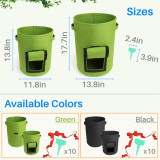 Kalevel 2 Pack Potato Grow Bags Garden Planting Pot Containers 10 Gallon 7 Gallon with Flap Handles and 10pcs Plant Labels (Green)