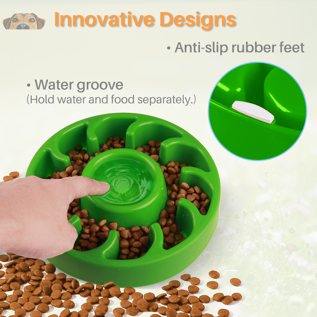 Kalevel Slow Feeding Dog Bowl Large Dog Food Bowls to Slow Down Eating and Drinking Non Skid