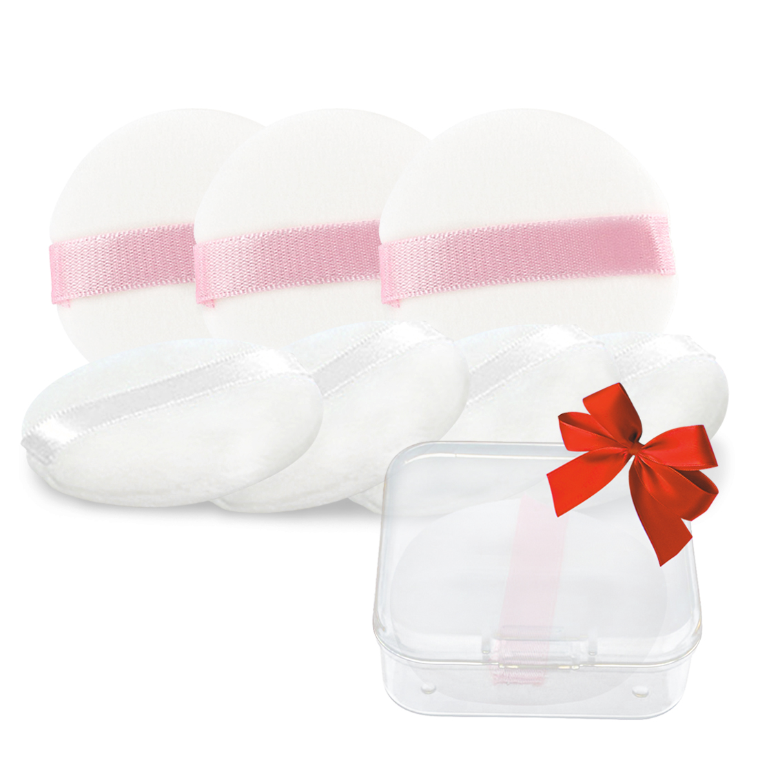 Kalevel 8pcs Cotton Powder Puff Face Powder Pad Velour Makeup Sponge