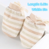 Kalevel Baby Mittens Newborn No Scratch Adjustable Mesh Baby Gloves Mittens with Strings for 0-6 Months Unisex (Color Stripe)