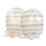 Kalevel Baby Mittens Newborn No Scratch Adjustable Mesh Baby Gloves Mittens with Strings for 0-6 Months Unisex (Color Stripe)