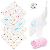 Kalevel Baby Muslin Washcloths Natural Soft Cotton Burp Cloths 6 Layer Newborn Adults Muslin Bath Towel Face Wipes 6 Pack 12x12 Inches