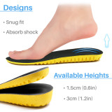 Kalevel Height Increase Insole Men Elevator Adjustable Shoe Lift Inserts 1.5cm for Boots Sneakers (US 8.5-10.5)