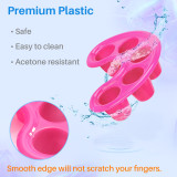 Kalevel 4pcs Nail Art Tips Hand Soak Bowl Manicure Soaking Tray Polish Remover Hand Soaker Bowl Easy to Use Black Pink