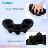 Kalevel 4pcs Nail Art Tips Hand Soak Bowl Manicure Soaking Tray Polish Remover Hand Soaker Bowl Easy to Use Black Pink