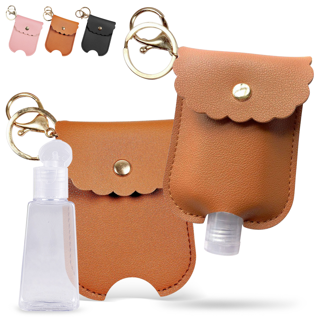 Kalevel 2 Pack Travel Bottles with Keychain Holder Refillable Empty