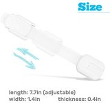Kalevel Baby Safety Cabinet Locks Child Proof Door Latch Adjustable Cabinet Locks Child Safety Adhesive Baby Proofing Locks for Cabinets Drawers Appliances Toilet Seat Fridge and Oven (2 Pack, White)