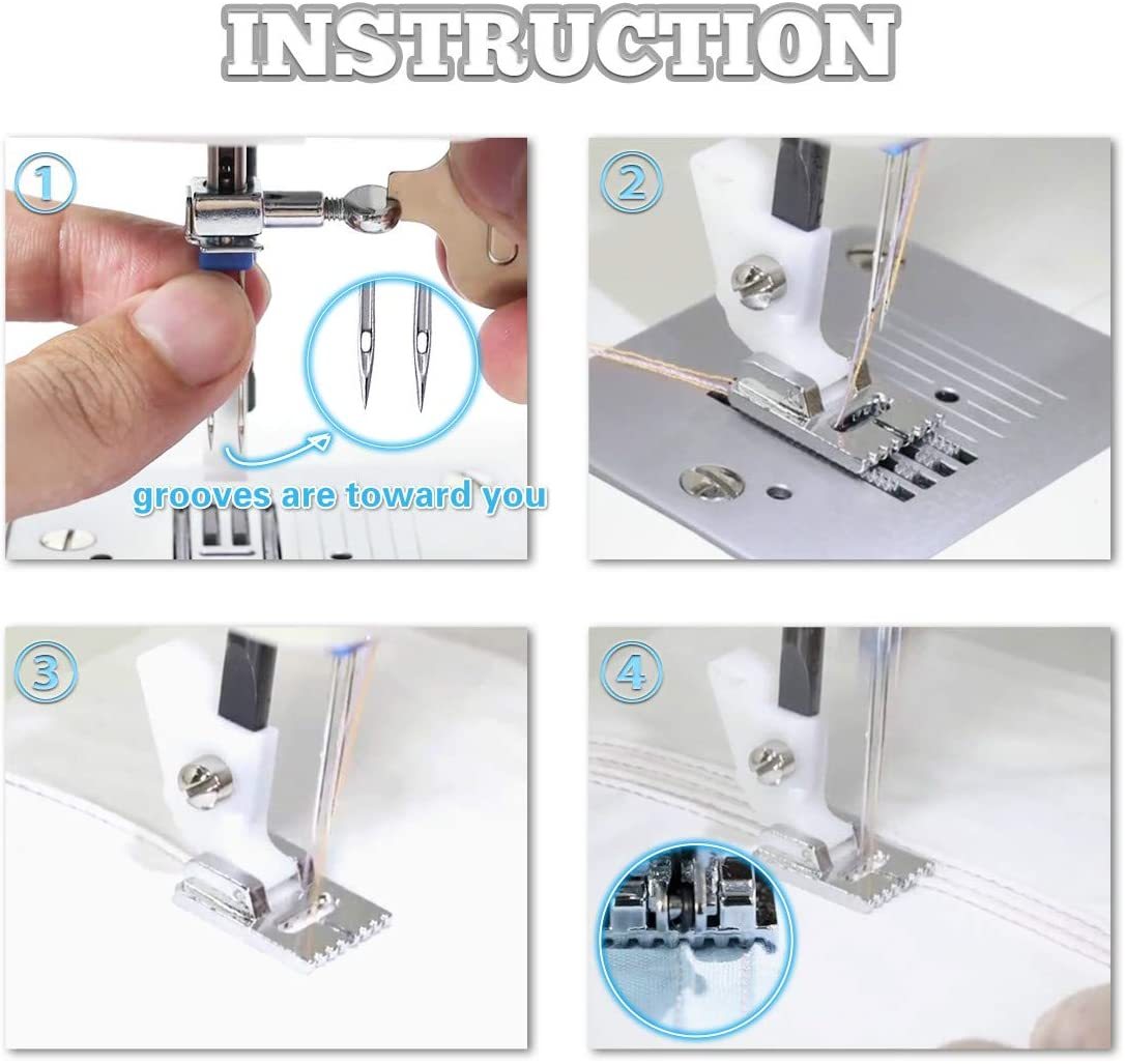 Kalevel Pintuck Sewing Machine Presser Foot 7 Groove Pressure Feet