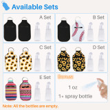 Kalevel Travel Bottles with Keychain Holder Refillable Empty Bottles Keychain Plastic Spray Bottle Set of 5 for Soap Lotion 1 Oz