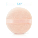 Kalevel Cosmetic Powder Puff Body Powder Sponge Pad Velour Makeup Puff Large 3.3in Face Powder Applicator with Handle (C Set, 6 Pack)