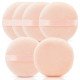 Kalevel Cosmetic Powder Puff Body Powder Sponge Pad Velour Makeup Puff Large 3.3in Face Powder Applicator with Handle (C Set, 6 Pack)