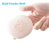 Kalevel Cosmetic Powder Puff Body Powder Sponge Pad Velour Makeup Puff Large 3.3in Face Powder Applicator with Handle (C Set, 6 Pack)