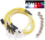 Kalevel 8 LED Light RC Car LED Lights RC Truck LED Light Kits Headlights RC Taillights Flashing Lights 5mm RC Light for 1/8 1/10 RC Car Trucks Tank Tamiya Traxxas Monster Truck White Red Multicolored