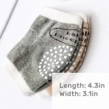 Kalevel 2 Pairs Baby Toddler Knee Pads Crawling Baby Knee and Elbow Pads Knee Protector Sleeve Cotton Baby Crawling Anti Slip Knee Pads Infant Crawling Knee Socks for Baby Boy Girl (Khaki + Grey)