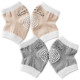 Kalevel 2 Pairs Baby Toddler Knee Pads Crawling Baby Knee and Elbow Pads Knee Protector Sleeve Cotton Baby Crawling Anti Slip Knee Pads Infant Crawling Knee Socks for Baby Boy Girl (Khaki + Grey)