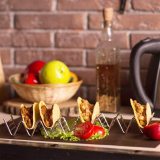 Kalevel Stainless Steel Taco Holders Taco Shell Stands Metal Taco Trays Rack Dishwasher Oven Grill Safe Hold up to 4 Tacos Each