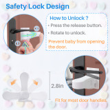 Kalevel Child Proof Door Locks Baby Safety Adhesive Locks for Door Lever Handles No Drill Easy to Install Multi Pack