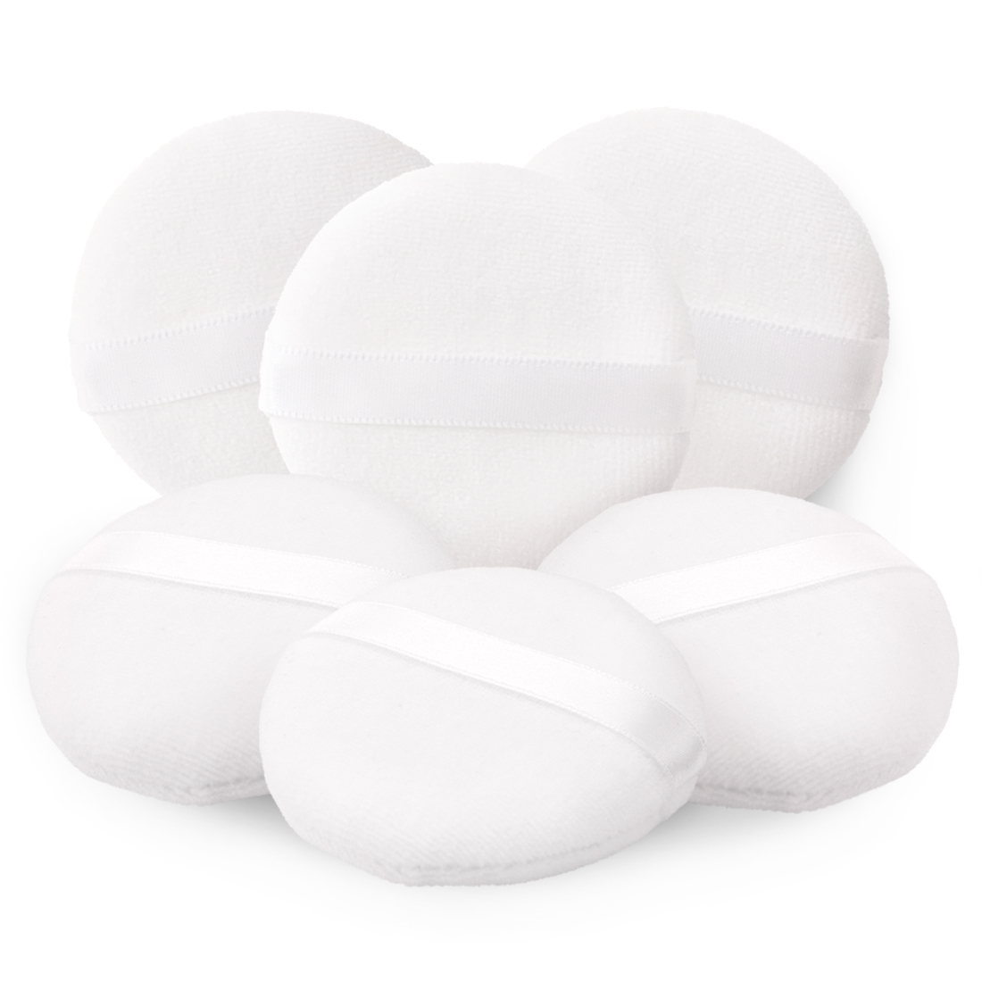 Kalevel 6pcs Makeup Puff Round Powder Sponge 3.1in Large Velour