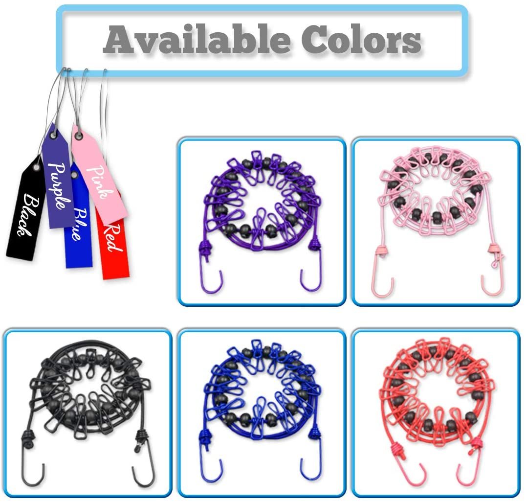 Kalevel Travel Clothesline with Clothespins for Hotels Cruise Ships