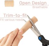 Kalevel Open Toe Sleeves Finger Tubes Gel Lined Fabric Toe Protectors for Corns, Blisters, Hammertoes 3 Pack (S)