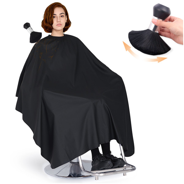 Kalevel Haircut Cape Waterproof Hair Cutting Cape Apron 63 x 55in and Neck Duster Brush Set for Barbers Hairdresser