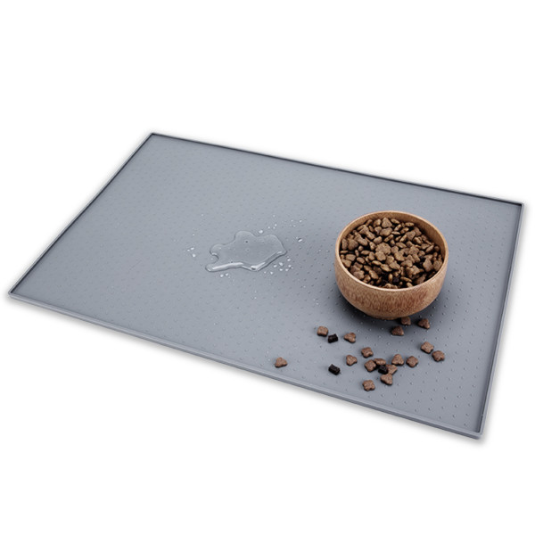 Kalevel Silicone Dog Cat Bowl Mat Waterproof Non Slip Pet Food Tray Placemats with Raised Edges Small Large Medium XL