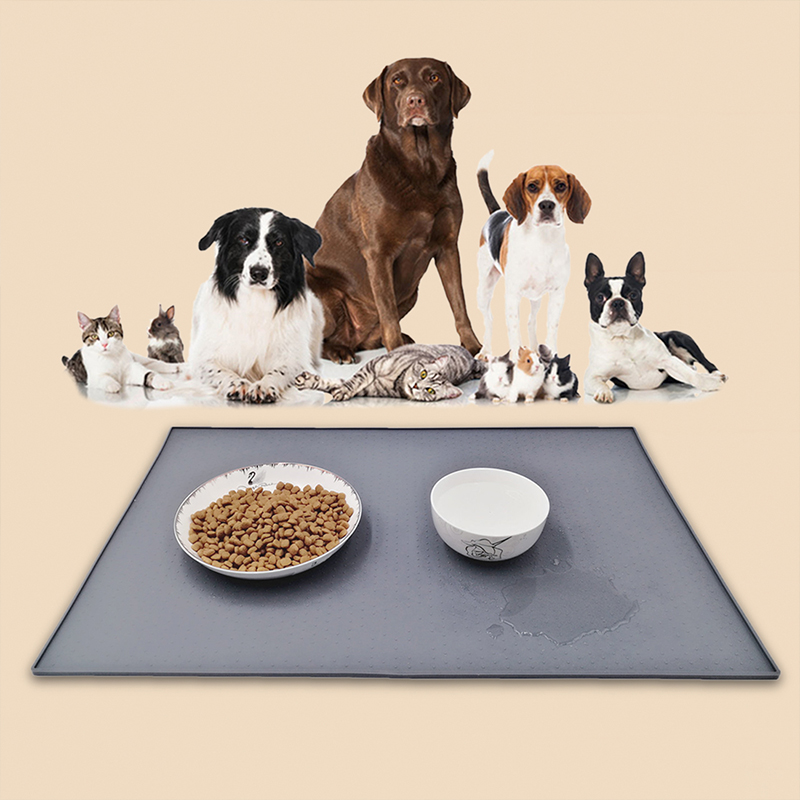 Kalevel Cat Food Mats Waterproof Silicone Pet Food Tray Dog Bowl